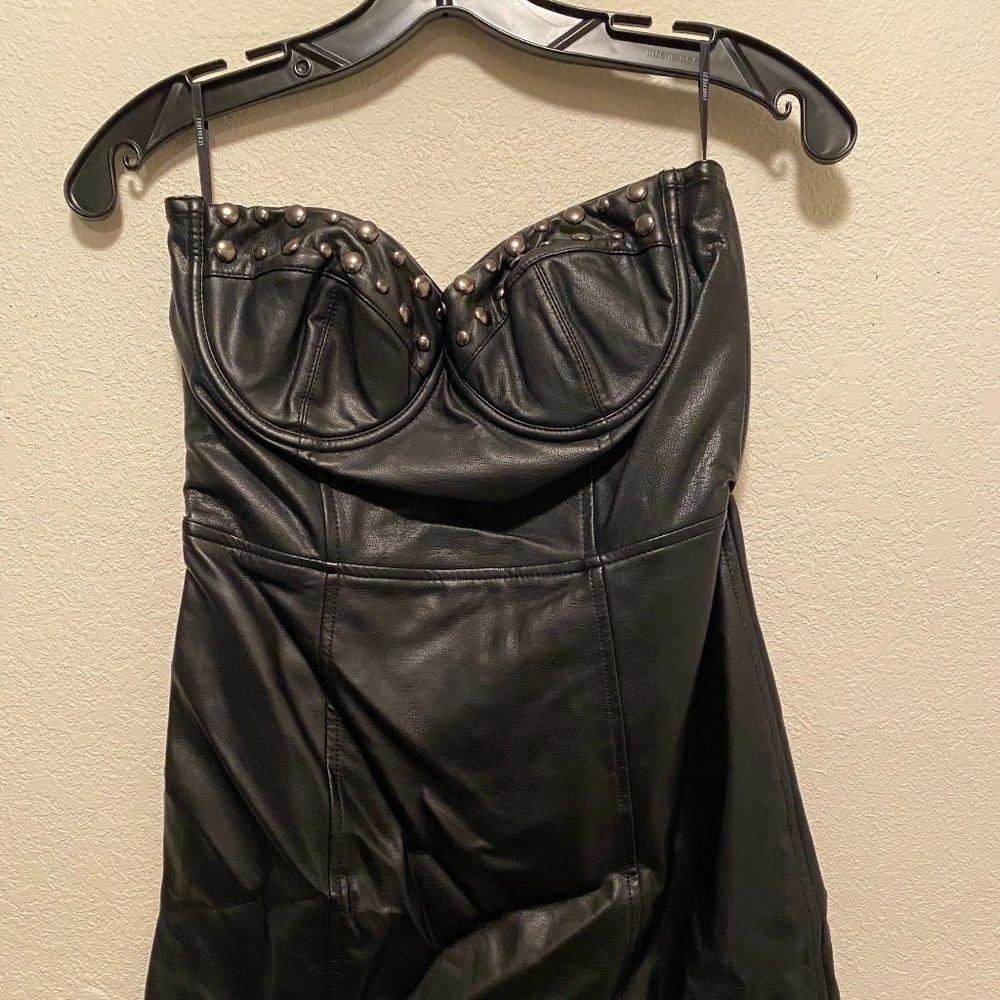 Sexy Fun Black Leather Dress